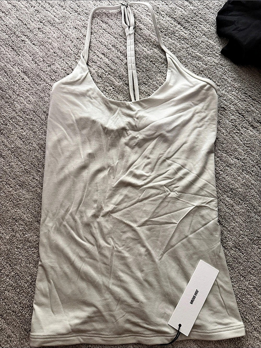 Joah Brown Halter Scoop Tank White Small